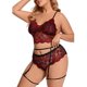 thumbnail image 4 of Gibobby Ropa interior mujer Conjunto de Lencería Sexy de Colegiala, Pijamas Caseros Sexy para Mujer, Ropa de Encaje Regalo de Aniversario(Rojo, 4XG), 4 of 5