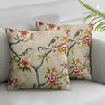 thumbnail image 3 of Ullo0ord Spring Floral Pillow Covers Brown Japanese Cherry Tree Blossom Throw Pillow Covers Outdoor Flower Bird Pillowcase Linen Cushion Cover for Sofa Couch Bedroom Home Decor, 3 of 7