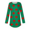 thumbnail image 4 of FAIWAD Tunique à Cœur pour Femmes Manches Longues Col Rond T-Shirts Tendance Grande Taille Chandail Tops, 4 of 5
