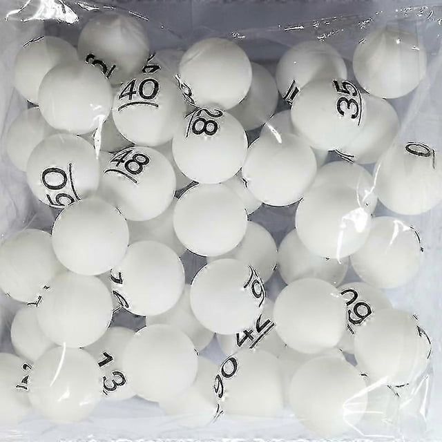 Numbered Lottery Balls - 50Pcs Plastic Game Balls for Party Events, White Reusable PP Bingo Supplies