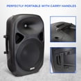 thumbnail image 3 of LyxPro 15 Inch Active PA Rechargeable Battery Speaker System, Bluetooth, MP3, USB, SD Card Slot, Foldable Carry Handle, Easy Carry Wheels-SPA-15 BAT, 3 of 5