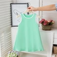 thumbnail image 2 of FRSASU Girl's Sleeveless Summer Tank Dress Crew Neck Casual Solid Color Beach Vacation Sundress Green-A, 2 of 7