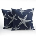 thumbnail image 6 of Beach Navy Blue Starfish Pillow Covers 20x20 Inch Set of 2 Summer Blue Sea Star Throw Pillowcase Cotton Linen Square Decorative Nautical Coastal Cushion Cover for Sofa Bedroom Indoor Outdoor Party, 6 of 6