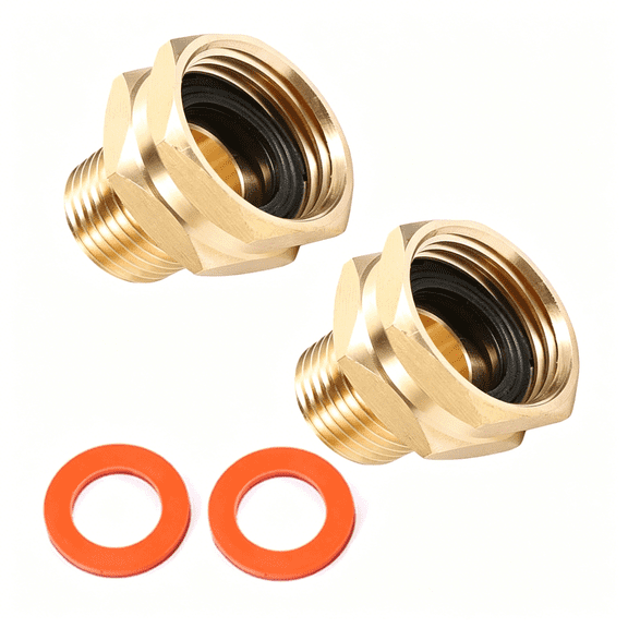 ZHZFKQ Brass Garden Hose Adapter, 3/4’ Ght Female X 1/2’ Npt Male Connector, 2Pcs