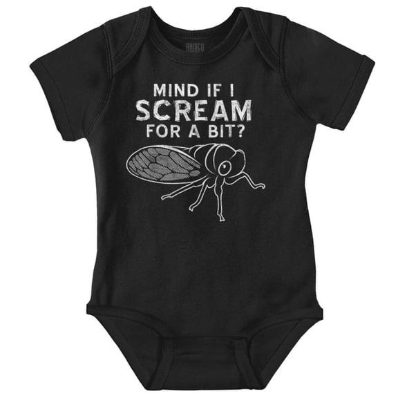 Funny Mind If I Scream A Bit Bug Romper Boys or Girls Infant Baby Brisco Brands NB