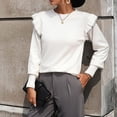 thumbnail image 2 of Gibobby SuéTer Para Mujeres Suéter de punto holgado para mujer con dobladillo de, cuello redondo ancho y suéter de moda(Blanco,CH), 2 of 6