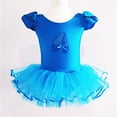 thumbnail image 4 of LNMQLPDBS Girls Ballet Leotards Ruffle Short Sleeve Bow Bodysuit & Layered Tulle Tutu Skirt 2pcs Outfits Ballerina Costume Toddler Dance Dress Outfit for Dance Performance and Training, 4 of 4
