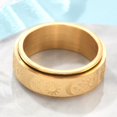 thumbnail image 2 of Star & Moon & Sun Stainless Steel Rotatable Finger Ring Fidget Spinner Ring for Calming Worry Meditation Golden US Size 8 1/2(18.5mm), 2 of 4