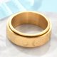thumbnail image 2 of Star & Moon & Sun Stainless Steel Rotatable Finger Ring Fidget Spinner Ring for Calming Worry Meditation Golden US Size 8 1/2(18.5mm), 2 of 4