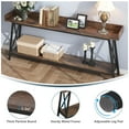 thumbnail image 2 of 70.87 Inch Extra Long Console Table for Sofa Back, Narrow Industrial Rustic Living Room Entryway Bar Table, Brown & Black Wood & Metal Frame, 2 of 9