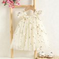 thumbnail image 6 of Lullu Girls Floral Embroidery Tulle Dress Flutter Sleeve Party Princess Dress, Sizes 1-6, 6 of 6