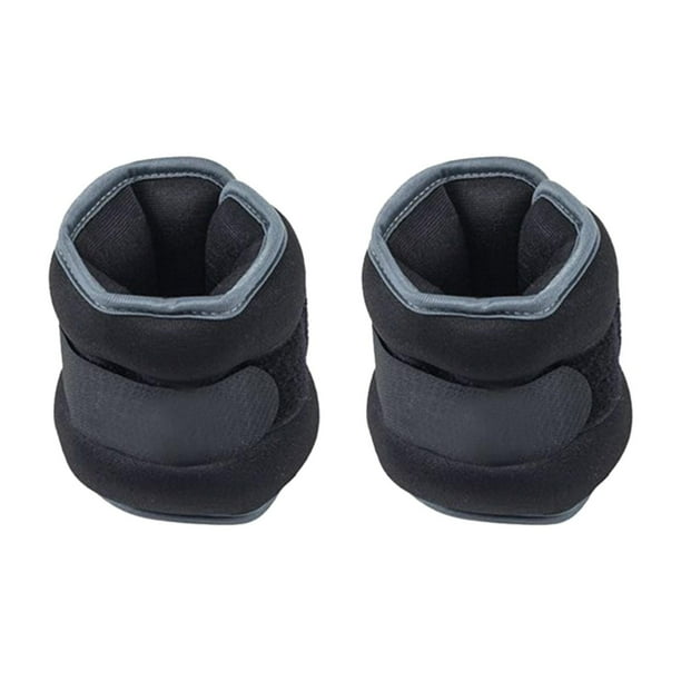 2 pesas para muñecas y tobillos, multiusos, a prueba de fugas, correa ajustable para correr. 1 kg Negro