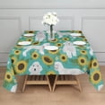 thumbnail image 3 of White Poodle Dog and Sunflowers Square Tablecloth,Waterproof Square Table Cover,Wipeable Spillproof Washable Table Cover for Home Kitchen Party Decor 42"X42"(107x107cm), 3 of 6