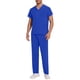 thumbnail image 1 of Ceisia Men's Solid Color V-Neck Nurse Uniform Set, Short Sleeve Scrub Top with Elastic Waist Pants for Healthcare Professionals Blue XL Gifts, 1 of 7