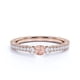 thumbnail image 3 of JeenMata Anillo de Compromiso Sencillo de 0,75 Uds, Morganita Rosa Redonda Creada, de Inspiración Vintage, Piedra Natal de Octubre, Delicado, Oro Rosa de 18 K sobre Plata, 3 of 6