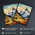 thumbnail image 3 of Swiss Alps Switzerland Oil Painting Snow Capped Peaks Over Idyllic Alpine Meadow Art Print Framed Poster Wall Decor 12x16 inch, 3 of 5