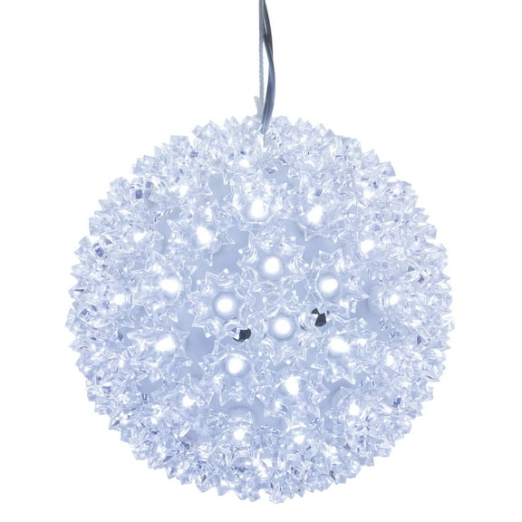 Vickerman 7.5" Starlight Sphere Christmas Ornament with 100 Cool White Wide Angle LED Lights