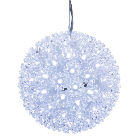 Vickerman 6 Starlight Sphere Christmas Ornament with Cool White Wide Angle LED Lights