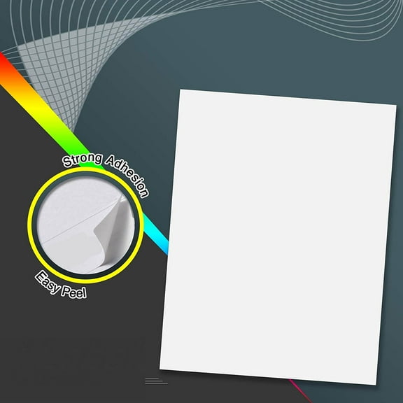 8.5" x 11" Full Sheet Sticker Paper for Laser & Inkjet Printers100 Sheets,100 Labels