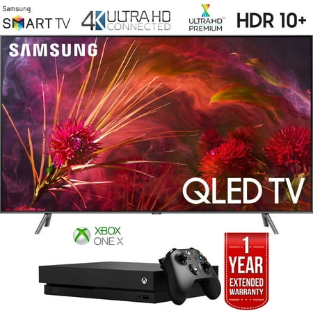 Samsung QN75Q8FNB 75" Q8FN QLED Smart 4K UHD TV (2018 Model) with Microsoft Xbox One X 1TB Console and 1 Year Extended Warranty Bundle