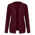 thumbnail image 4 of HAPIMO Cardigans for Women Long Sleeve Open Front Knitwear Solid Casual Jumper Pullover Womens Fall Fashion Sweaters with Pocket Wine XXL, 4 of 5