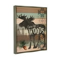 thumbnail image 3 of Stupell Enjoy The Wood Patterned Moose Animals & Insects Painting Gray Floater Framed Art Print Wall Art, 3 of 6