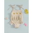 thumbnail image 2 of Nygoyerh Toddler Girls Bikini Spaghetti Straps Tie-up Embroidery Bow Plaid Summer Swimming Bathing Swimsuit Infant Clothing 0M 3M 6M 9M 12M 18M 2T 3T, 2 of 7