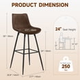 thumbnail image 2 of COOLHUT 24 Inch Dining Chairs Set of 3, Modern Kitchen & Dining Room Chairs, Upholstered Faux Leather Dining Chair, Armless Dinner Side Chairs with Sturdy Metal Legs, Tan, 2 of 8