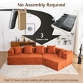 thumbnail image 6 of Aukfa 130" Oversized Modular Sectional Sofa Boneless Sofa with Chiase, 5 Pillows, Chenille, Orange, 6 of 7