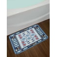 thumbnail image 2 of Afghan Bath Mat, Blue Toned Geometric Motifs Tribal Timeless Design Middle Eastern Culture Pattern, Non-Slip Plush Mat Bathroom Kitchen Laundry Room Decor, 29.5 X 17.5 Inches, Multicolor, Ambesonne, 2 of 2