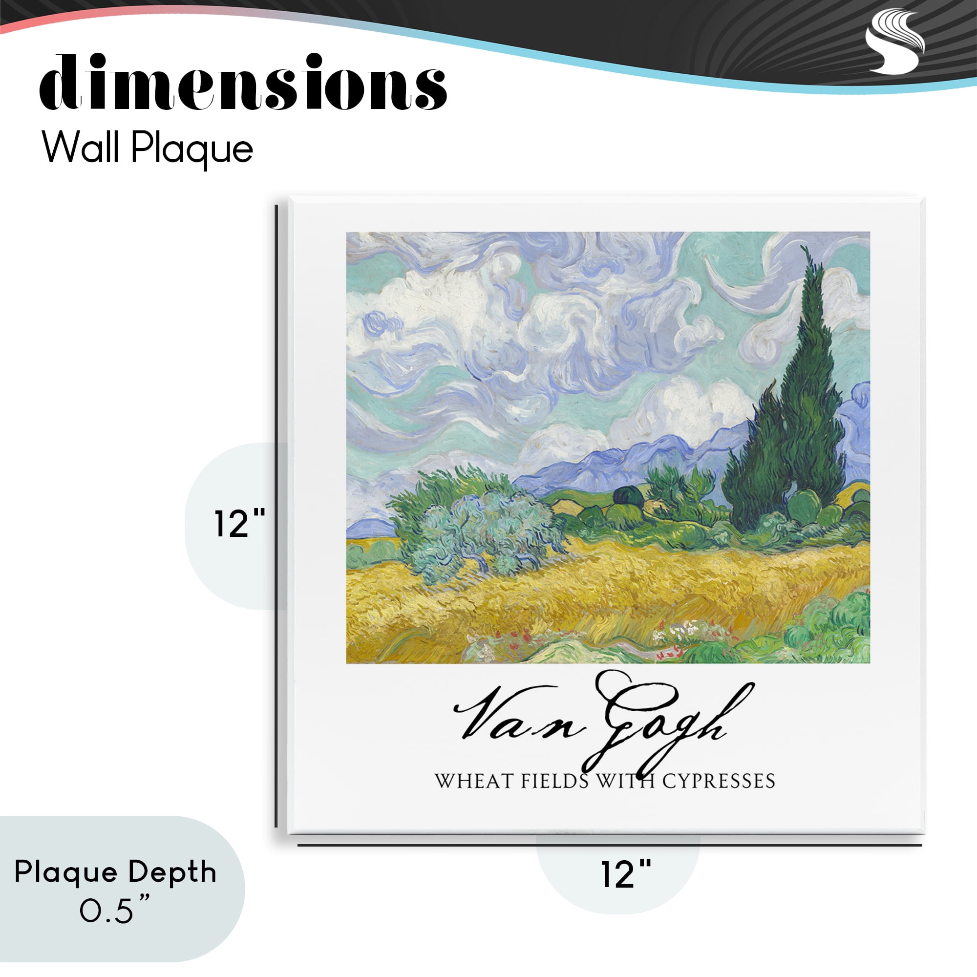 Stupell Industries Van Gogh Wheat Field with Cypresses Wall Plaque Art, design by Vintage Hustle