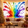 thumbnail image 3 of Rainbow Paint Explosion Against White Background, Energetic Psychedelic for Art Lovers, Dynamic Splatter Burst Art, Housewarming Gift Tapestry Wall Hanging for Bedroom and Living Room, 3 of 7