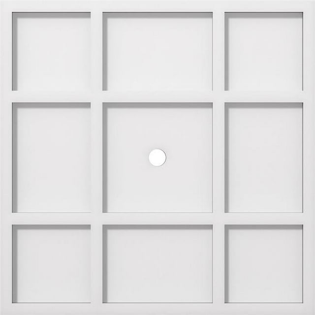 Ekena Millwork CMP18RK-01000 18 in. OD x 1 in. ID Square Rubik Architectural Grade PVC Contemporary Ceiling Medallion