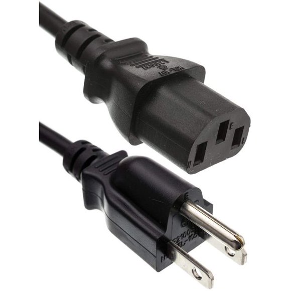 iMBAPrice 1 Ft Universal AC Power Cord - NEMA 5-15P to IEC320C13 UL Listed 3 Prong Power Cable