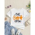 thumbnail image 1 of Halloween T-shirt - halloween the boo crew bat pumpkin printed t shirt girls boys halloween gift shirt Fall Shirt summer short sleeve shirt funny kids clothes, 1 of 6
