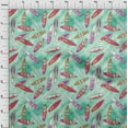 thumbnail image 4 of oneOone Polyester Spandex Turquoise Green Fabric Beach Quilting Supplies Print Sewing Fabric By The Yard 56 Inch Wide, 4 of 4