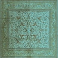 thumbnail image 1 of Ahgly Company Indoor Square Oriental Light Blue Industrial Area Rugs, 6' Square, 1 of 4