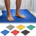 thumbnail image 6 of 12" x 12"Modular Shower Floor Mat - Anti-Slip Bath Mat with Suction Cups, Quick-Dry Open Grid Design, Waterproof Bathroom Carpet for Shower & Wet Areas, Gray, 6 of 6