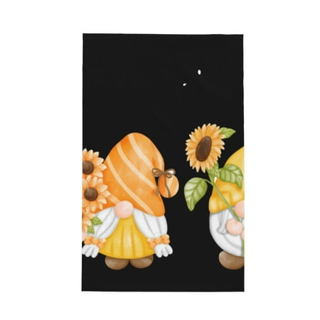 

Matuu Hello Spring Sunflower Gnomes for Waffle Kitchen Towel Dish Towels Hand Towels for Kitchen 16 X 26 Inches