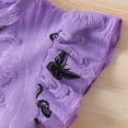 thumbnail image 6 of HCNTES Baby Girl 2 Piece Clothes Set Short Sleeve Top + Drawstring Pants Casual Dailywear Spring Summer Kids Girls School Outfits 3T 4T 5T 6T(F02-Purple,4-5 Years), 6 of 9