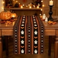 thumbnail image 6 of Halloween Ghost Table Runner, Black Orange Bat Spider Web Pattern Table Runner, Holiday Tabletop Decor, for Halloween Dinner Party, Home, Kitchen Decoration, 6 of 7