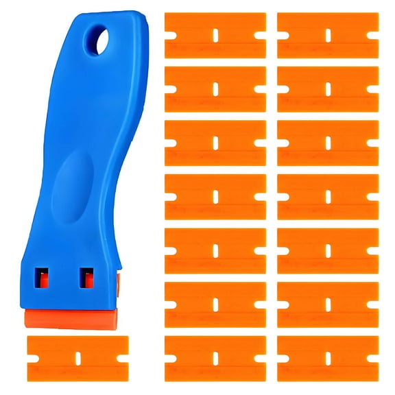 FACEGA 16 Pcs Razor Blade Scraper,Multi-Functional Scraper Plastic Razor Blades,Easy Cleaning Efficient Use Plastic Scraper,Style1