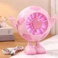 thumbnail image 7 of PoyoKee Small Desk Fan, Colorful LED Football Design Table Fan for Indoor Outdoor, 5 Speed Strong Wind Mini Fan for Bedroom, Portable Fan - Pink, 7 of 7