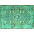 thumbnail image 1 of Ahgly Company Machine Washable Indoor Rectangle Persian Turquoise Blue Traditional Area Rugs, 6' x 9', 1 of 4