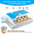 thumbnail image 2 of 15-35 Eggs Poultry Incubator with Auto  Turning & Temperature Display LED Candler for Chicken Duck Quail Eggs (Blue), 2 of 6