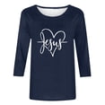 thumbnail image 4 of Xihbxyly Blouses pour Femmes Manches 3/4 T-shirt Imprimé Mode Manches 3/4 Blouse Col Rond Hauts Décontractés, 4 of 4