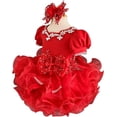thumbnail image 3 of Jenniferwu G589RED Infant Toddler Baby Newborn Little Girl's Pageant Party Birthday Dress (as1, Age, 18_Months, 24_Months), 3 of 5