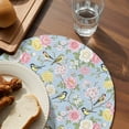 thumbnail image 3 of Blue Spring Floral Round 13 Inch Placemats Set of 6, Elegant Farmhouse Flowers Birds Watercolor HeatResistant Non Slip Place Mats for Dining Table, Wipeable Kitchen Table Mats for Housewarming, 3 of 9