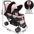 thumbnail image 4 of Carriola Doble Gemelar Plegable para Bebés 0 Meses Hasta 32 kg - Rosa, 4 of 7