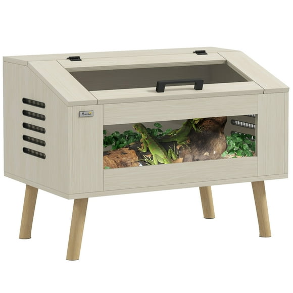 PawHut Reptile Terrarium, 29 Gallon Reptile Tank w/ Ventilations, Windows